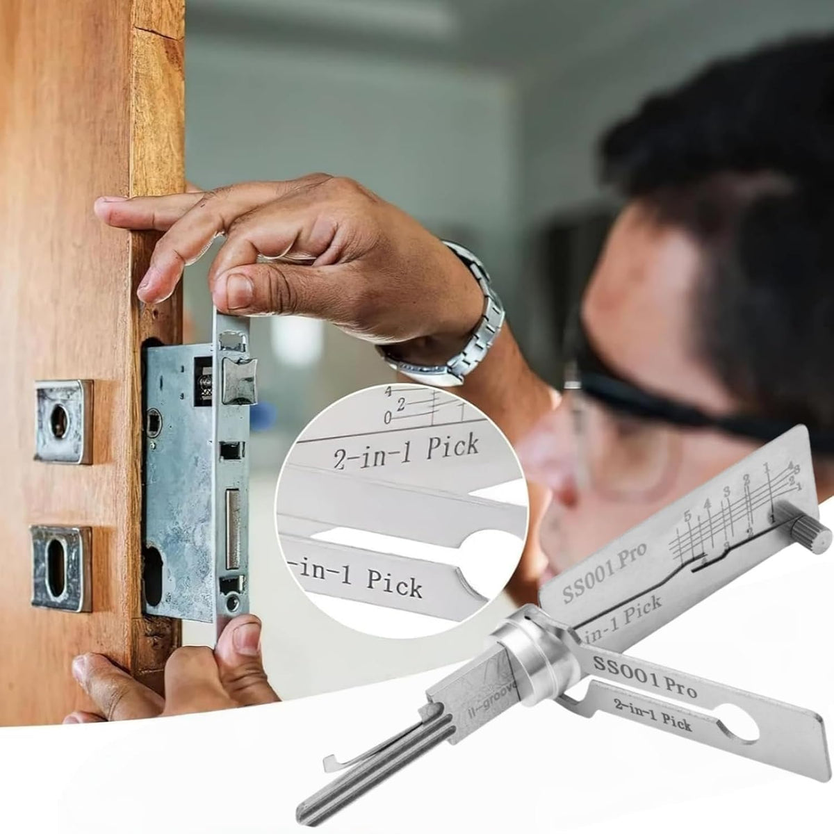 🔥 HOT SALE 49% OFF ⚒️ SS001 Pro Stainless Steel Universal Locksmith Training Tool – Compatible with All Lock Types