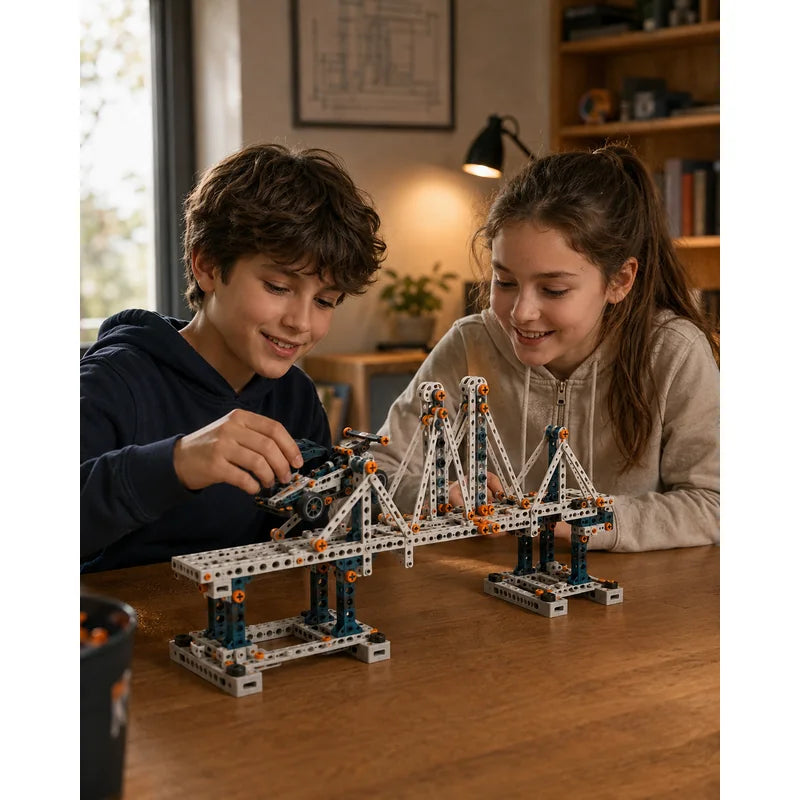 VEQAIRO BridgeLab Structural Building Set in use