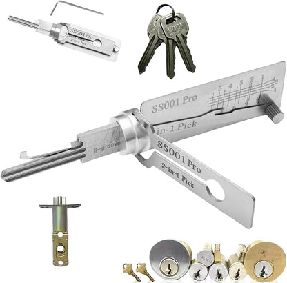 🔥 HOT SALE 49% OFF ⚒️ SS001 Pro Stainless Steel Universal Locksmith Training Tool – Compatible with All Lock Types