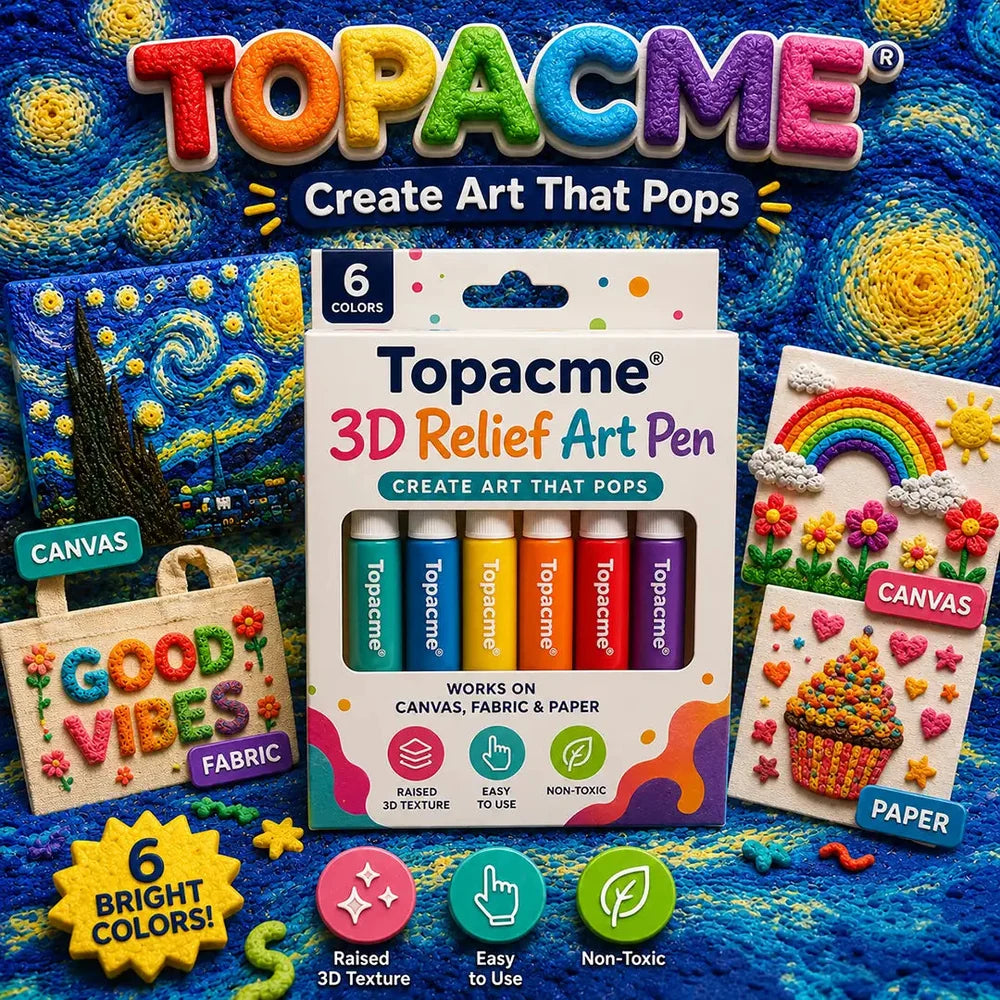Topacme® 3D Relief Art Pen – Turn Flat Drawings Into Touchable 3D Art🪄