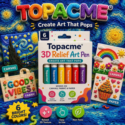 Topacme® 3D Relief Art Pen – Turn Flat Drawings Into Touchable 3D Art🪄