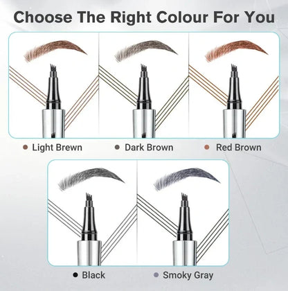 3D Waterproof Microblading Eyebrow Pen 4 Fork Tip Tattoo Pencil