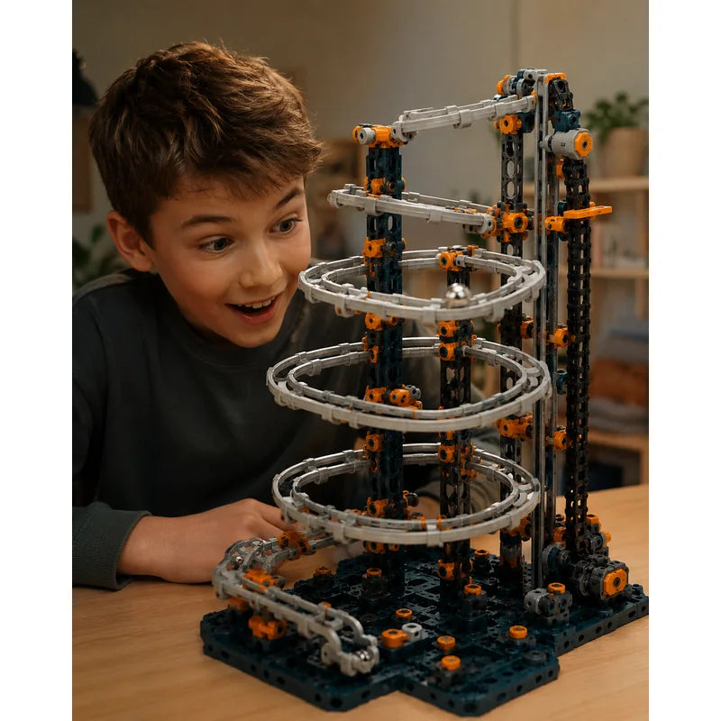 VEQAIRO MarbleRun Spiral Lift Coaster in use